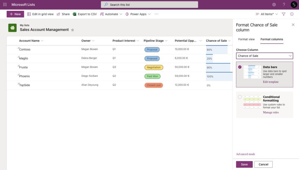 Customize Microsoft Lists