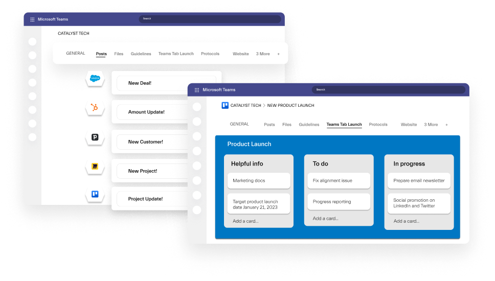 App integration in Microsoft Teams by nBold, Trello, Project Management
